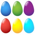 A set of six easter eggs. Isolated. Vector. Royalty Free Stock Photo